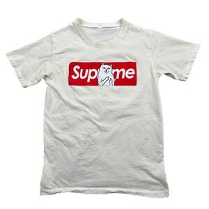 Ripndip Shirt Mens S White Lord Nermal Supreme Parody Graphic Tee Short Sleeve